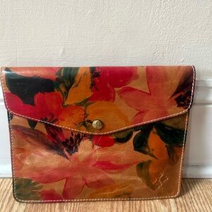 Floral Leather Clutch/iPad Case
